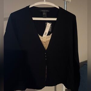 August Silk Cardigan attached with tank top underneath for women